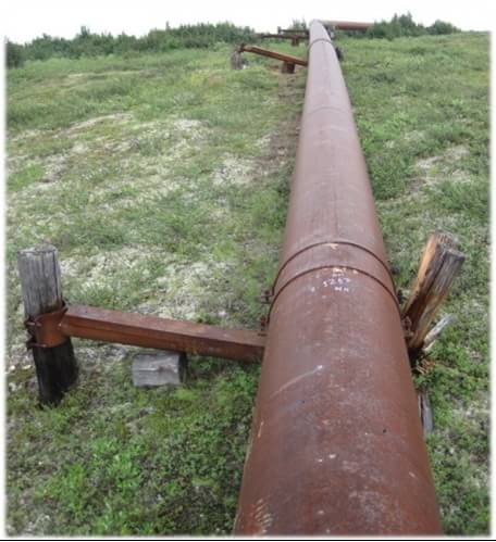 Разрушение опор газопровода 